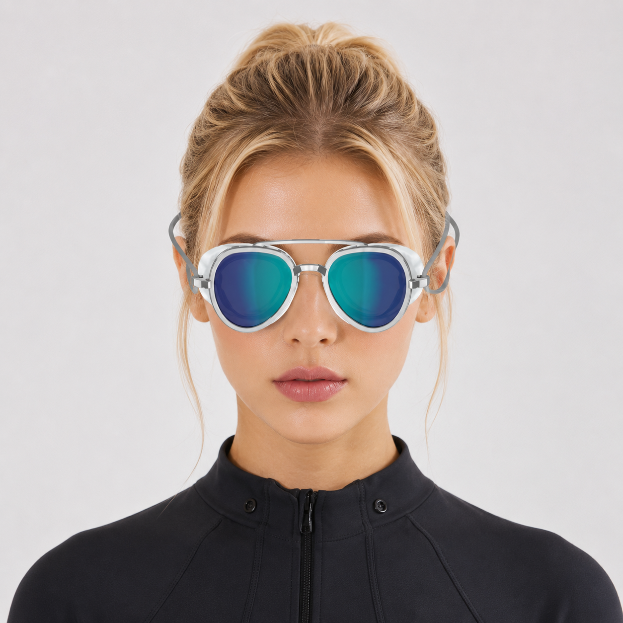 AquaVue™ Retro Sunglass Goggles – Full View Anti-Fog Swim Goggles