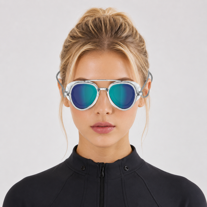AquaVue™ Retro Sunglass Goggles – Full View Anti-Fog Swim Goggles
