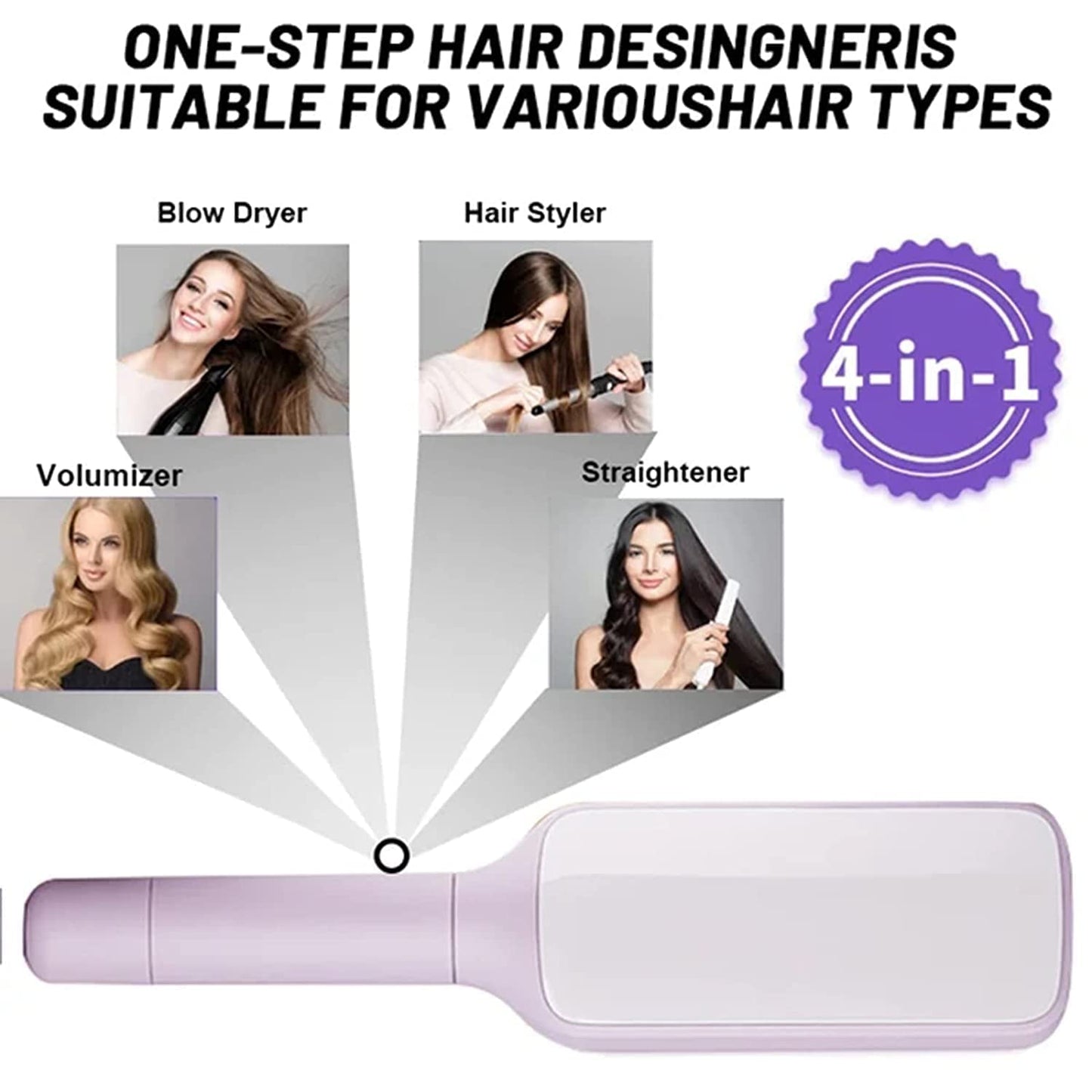 Revolutionary 4-in-1 Self-Cleaning Hair Brush - Anti-Static Massage Comb with Scalable Rotating Design