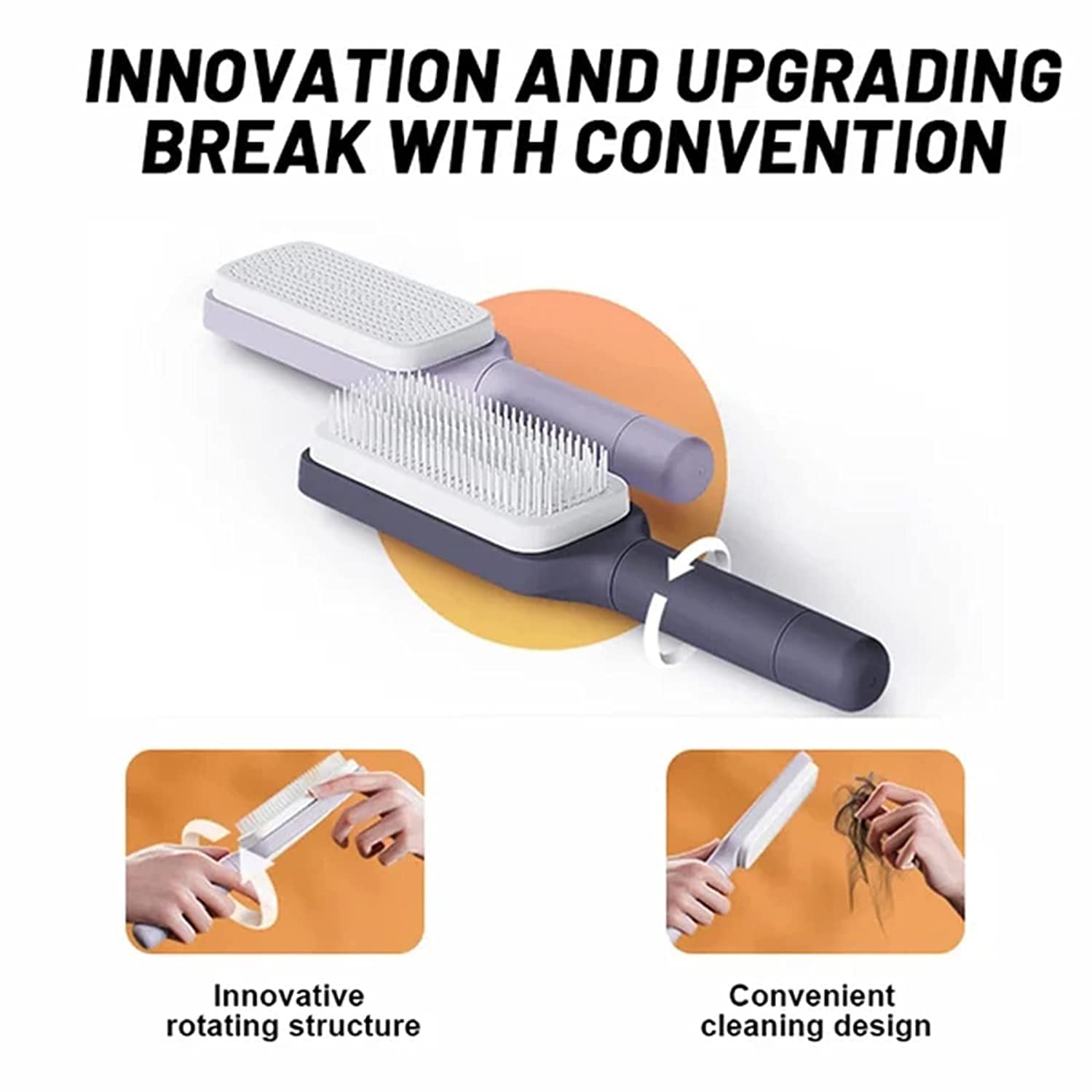 Revolutionary 4-in-1 Self-Cleaning Hair Brush - Anti-Static Massage Comb with Scalable Rotating Design