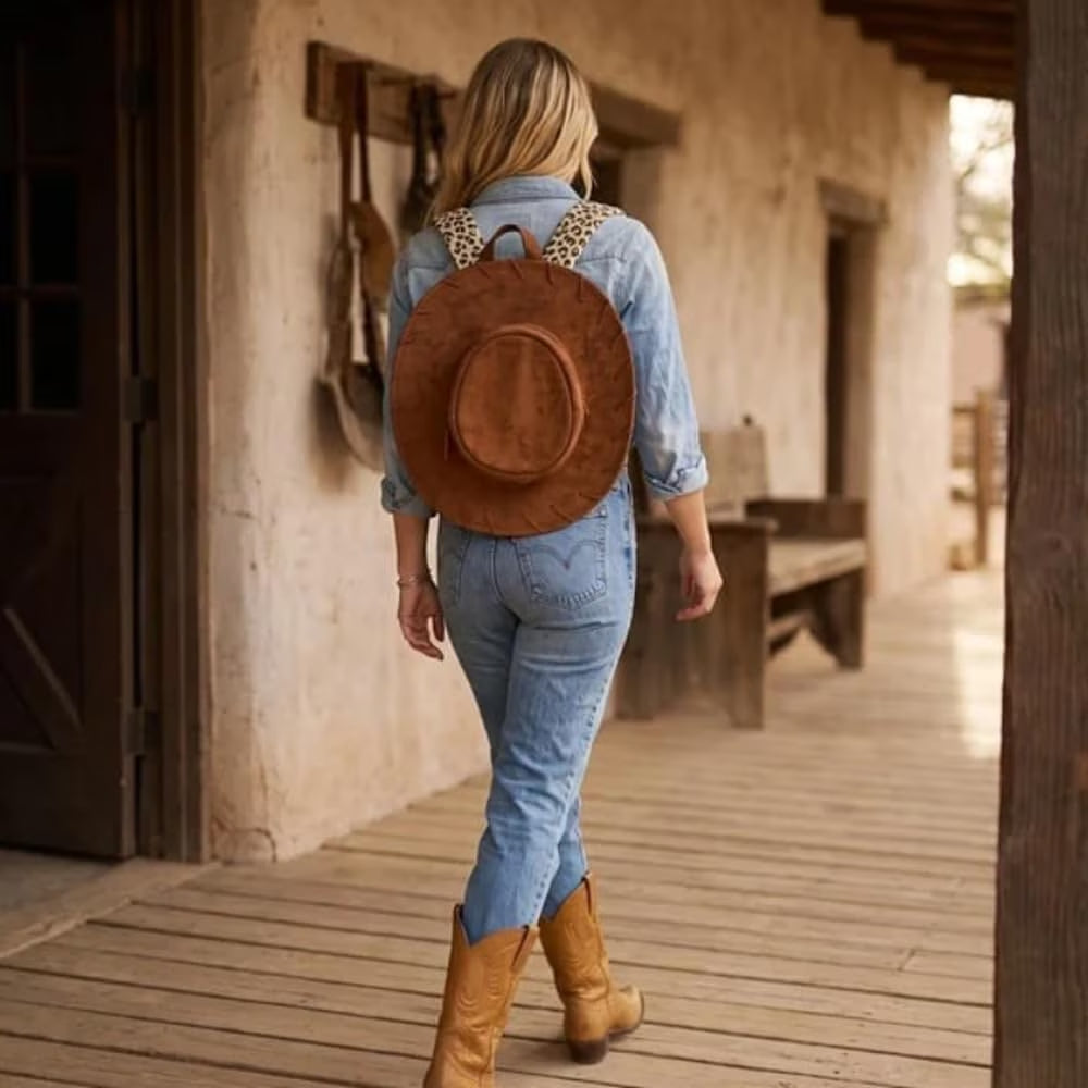 Cowgirl Hat Backpack, Cowboy Hatbackpack, Western Backpack for Women, Hat Shaped Bag for Travel & Daily Use