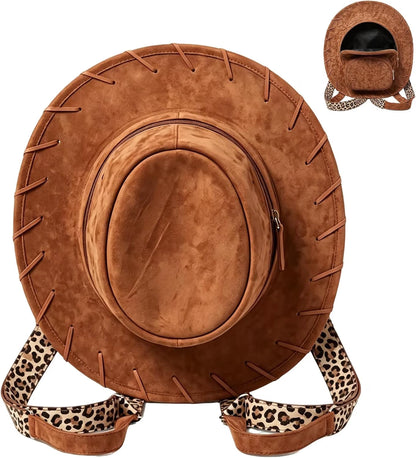 Cowgirl Hat Backpack, Cowboy Hatbackpack, Western Backpack for Women, Hat Shaped Bag for Travel & Daily Use