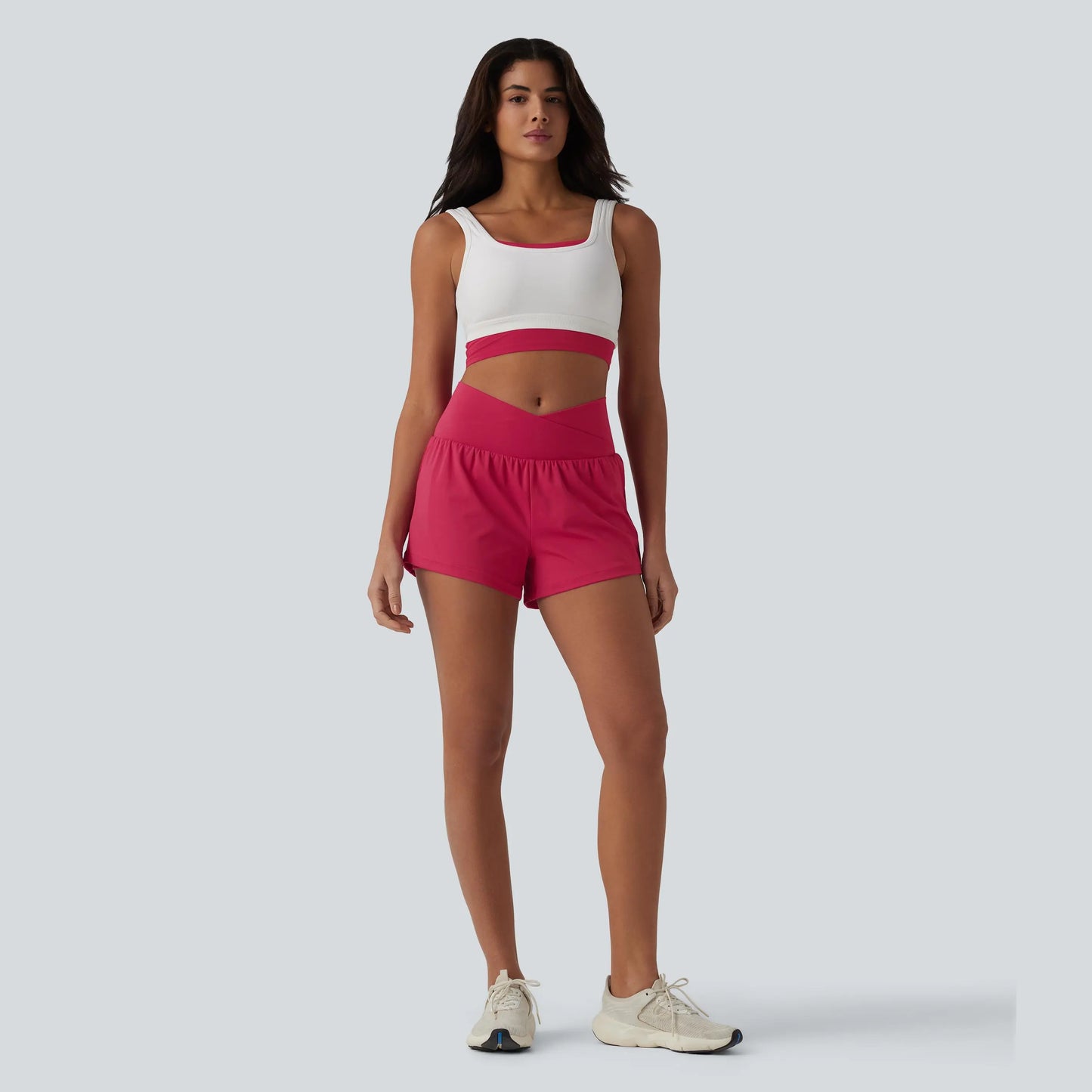 Halara Softlyzero™ Airy Crossover High Waisted 2-In-1 Cool Touch Yoga Shorts with Pockets