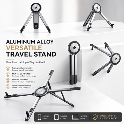Portable Laptop Stand – Foldable Magnetic Metal Stand
