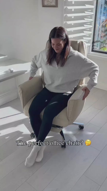 Gabrylly Cross-Leg Office Chair with Footrest