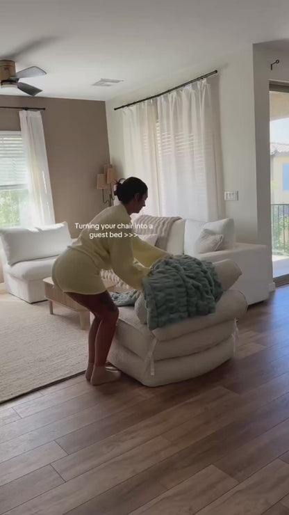 NestLounge™ Convertible Chair Bed – Plush Fold-Out Lounge Chair