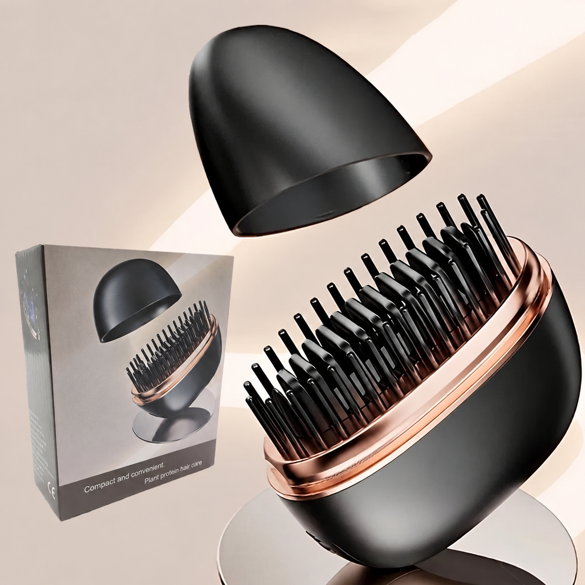SleekPod mini cordless straightening brush in Midnight Black